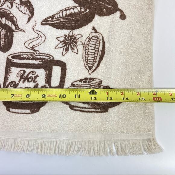 Vintage 70s Tea Towels Hand Towels Brown Retro Hot Chocolate Wood Burning Stove - Picture 4 of 8